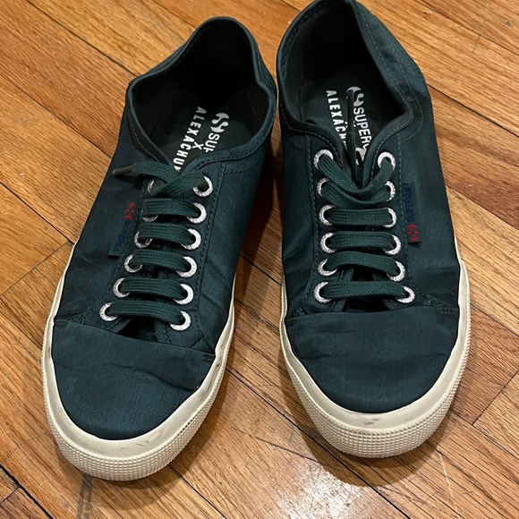 Alexa Chung Superga Green Satin shoes - Picture 2 of 5